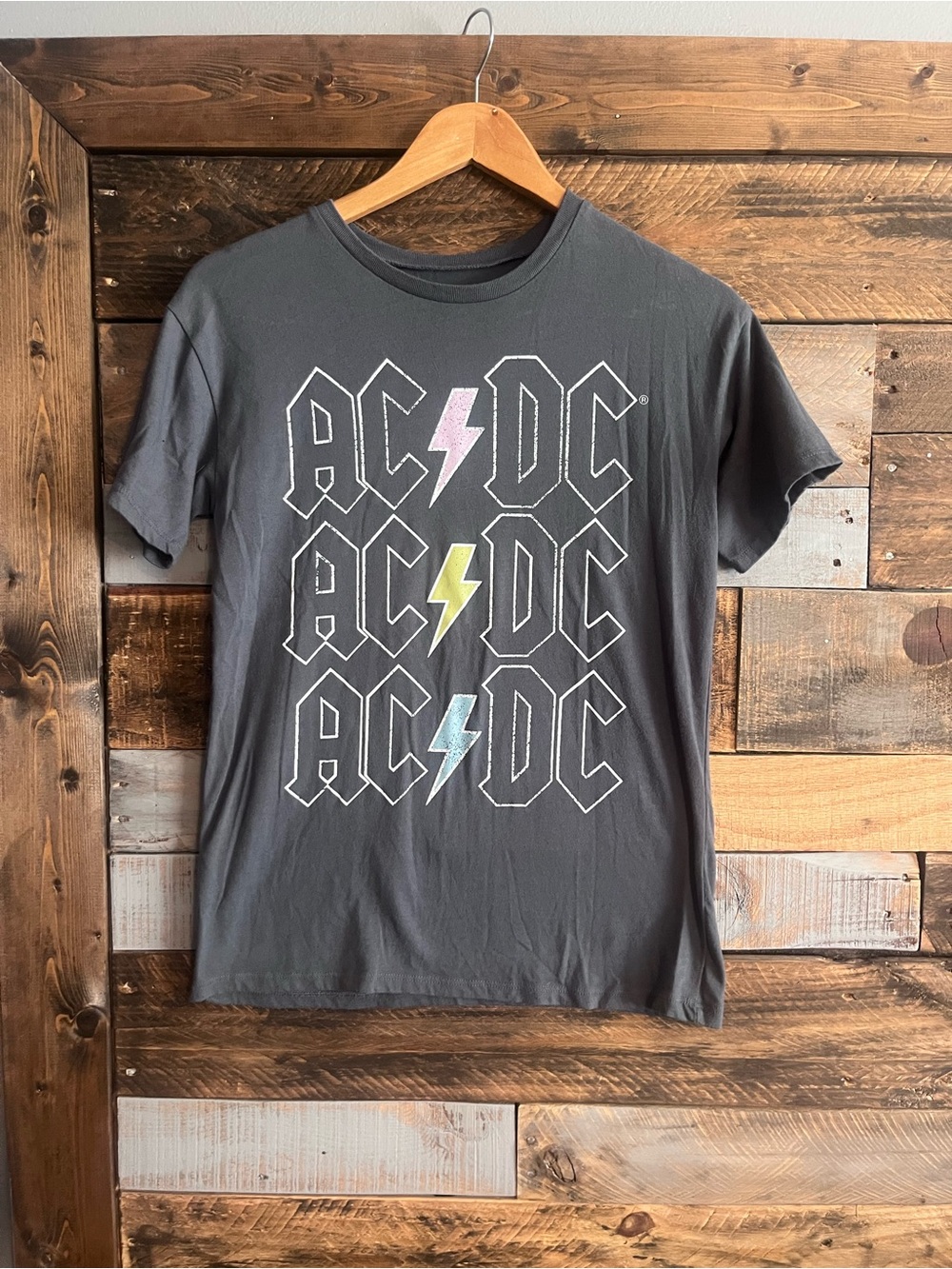 AC/DC Black Tee Logo Print S